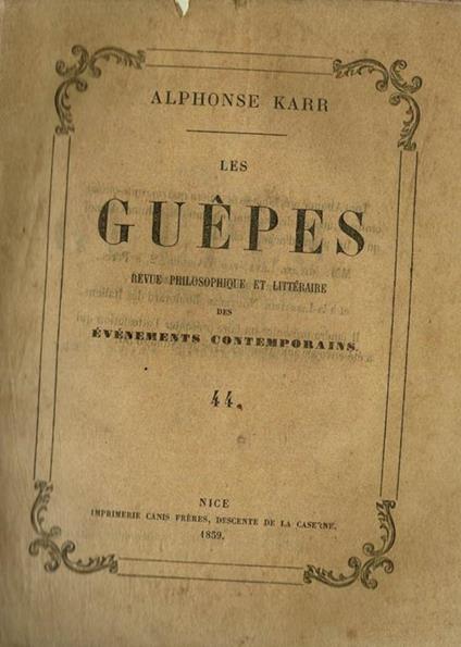 Les Guepès - Alphonse Karr - copertina