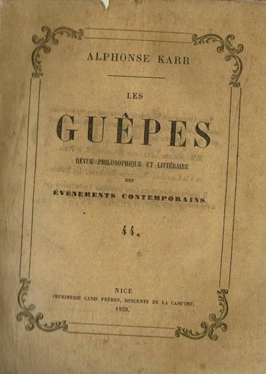 Les Guepès - Alphonse Karr - copertina