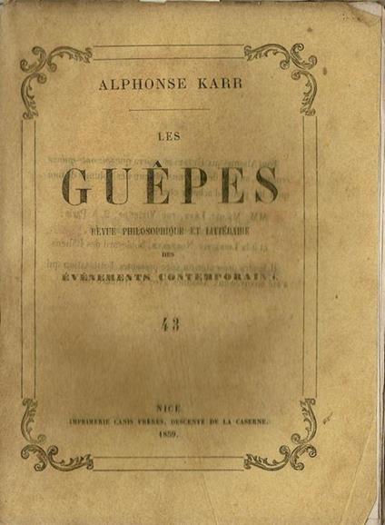 Les Guepès - Alphonse Karr - copertina