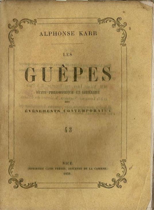 Les Guepès - Alphonse Karr - copertina