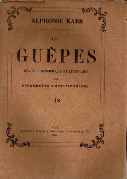 Les Guepès - Alphonse Karr - copertina
