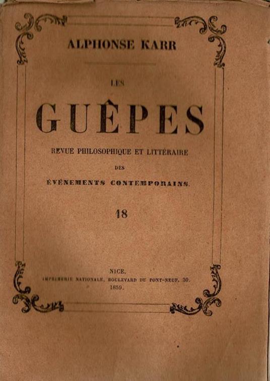 Les Guepès - Alphonse Karr - copertina