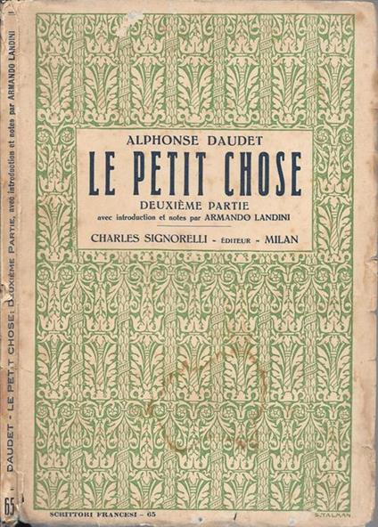 Le petit chose - Alphonse Daudet - copertina