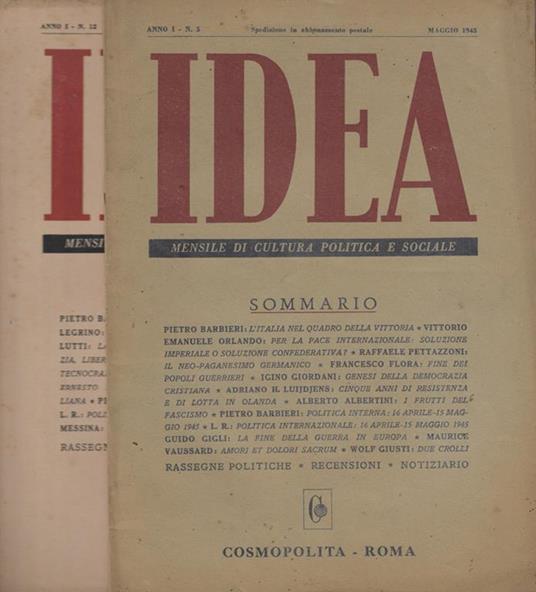Idea Anno 1945 n. 5-12 - copertina