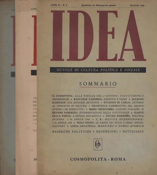 Idea Anno 1946 n. 5-6-9 - copertina
