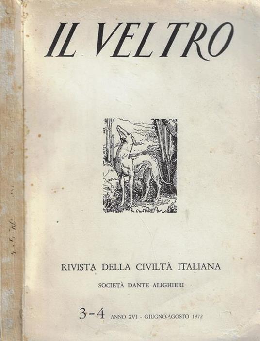 Il Veltro Anno 1972 n. 3-4 - copertina
