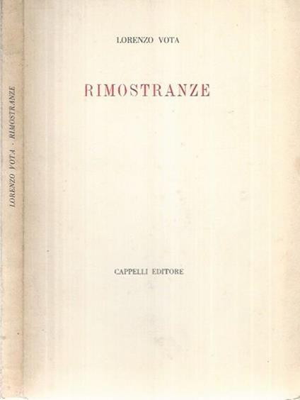 Rimostranze - copertina