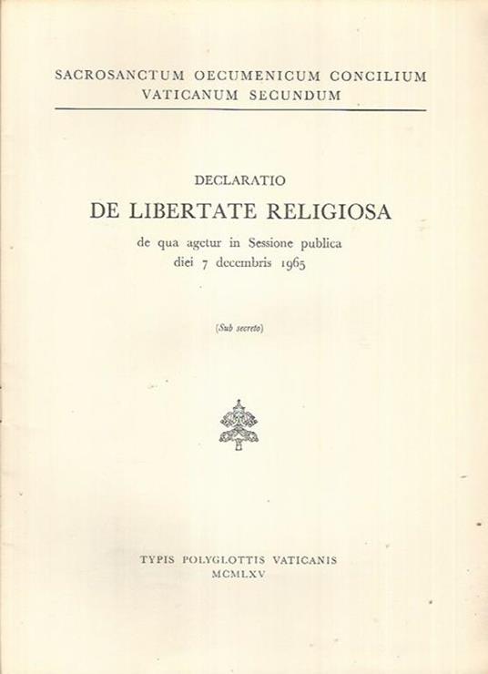 Declaratio de libertate religiosa - copertina