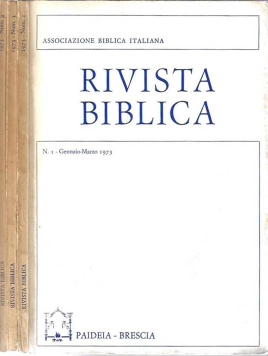 Rivista Biblica n. 1 - 3 - 4 anno 1973 - copertina