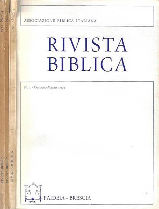 Rivista Biblica n. 1 - 3 - 4 anno 1971 - copertina