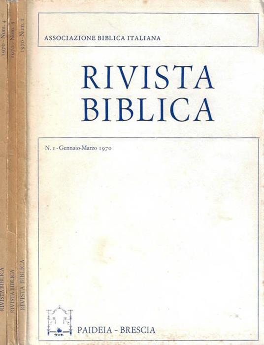 Rivista Biblica n. 1 - 3 - 4 anno 1970 - copertina