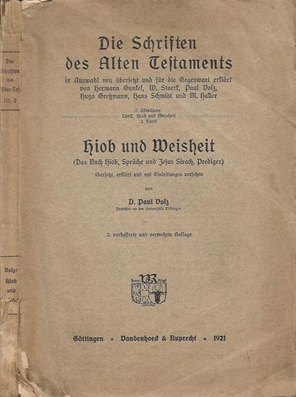 Hiob und Weisheit - copertina