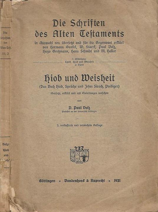 Hiob und Weisheit - copertina