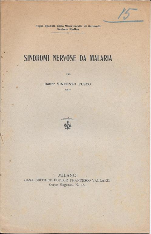 Sindromi nervose da malaria - copertina