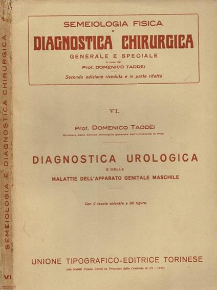 Diagnostica Urologica e delle malattie dell'apparato genitale maschile - Domenico Taddei - copertina