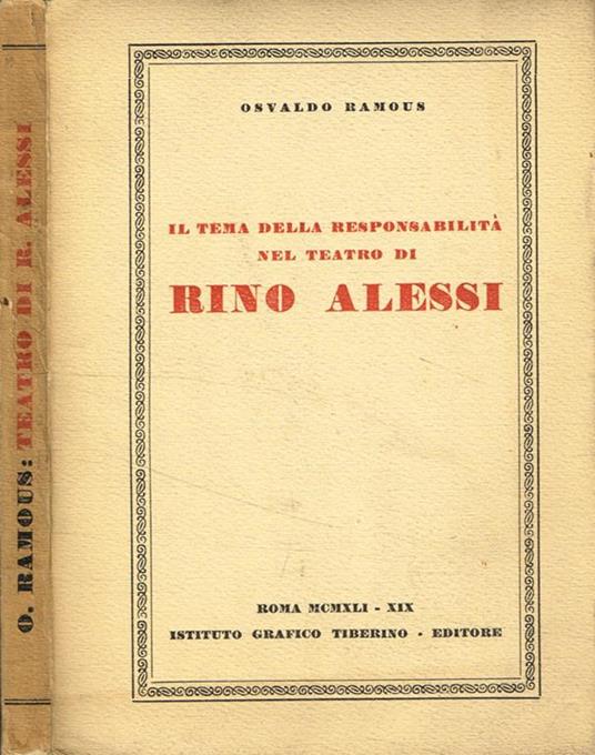 Il tema della responsabilità nel teatro di Rino Alessi - Osvaldo Ramous - copertina