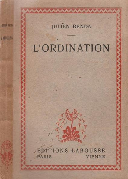 L' Ordination - Julien Benda - copertina