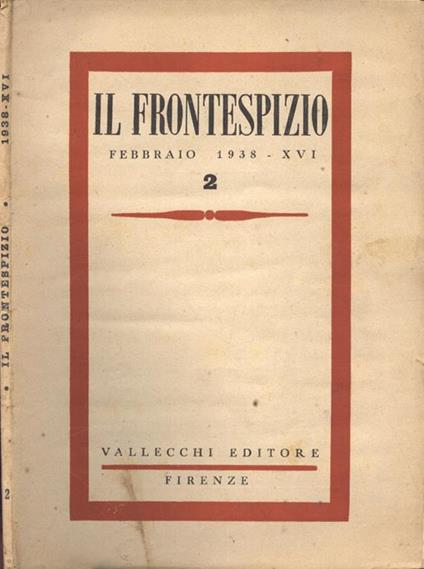 Il frontespizio Anno 1938 n. 2 - copertina