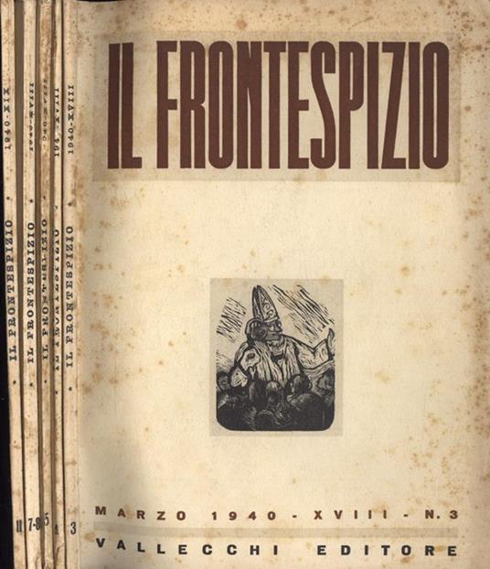 Il Frontespizio Anno 1940 n. 3, 4, 5, 7 - 8, 11 - copertina