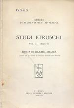 Studi Etruschi. Rivista di Epigrafia Etrusca. Vol. XL - (Serie II). Estratto