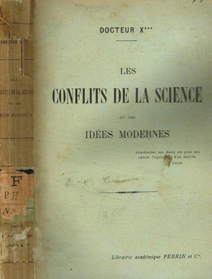 Les conflits de la science et des idées modernes - copertina