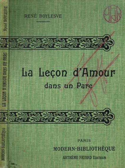 La leçon d'amour dans un parc - René Boylesve - copertina