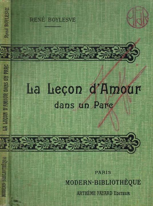 La leçon d'amour dans un parc - René Boylesve - copertina