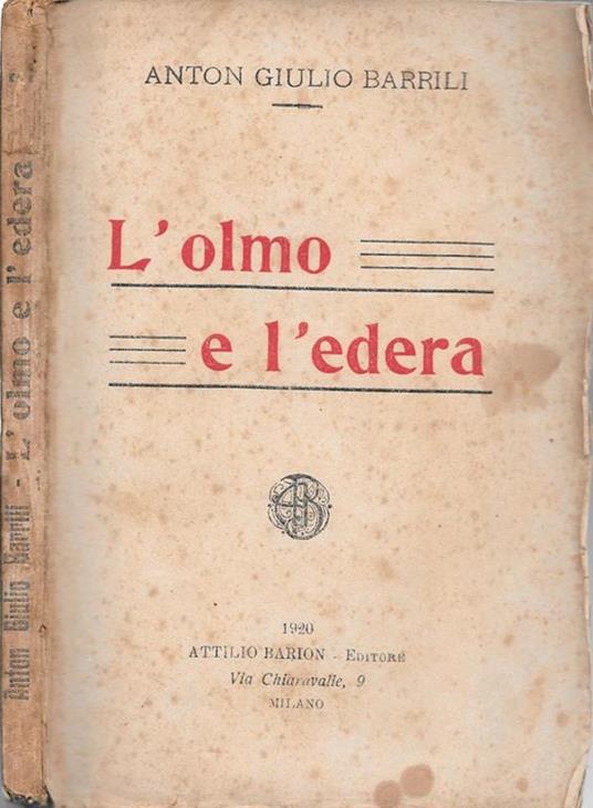 L' olmo e l'edera - Anton Giulio Barrili - copertina