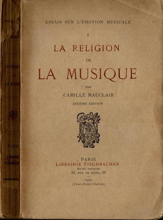 La Religion de la Musique - Camille Mauclair - copertina