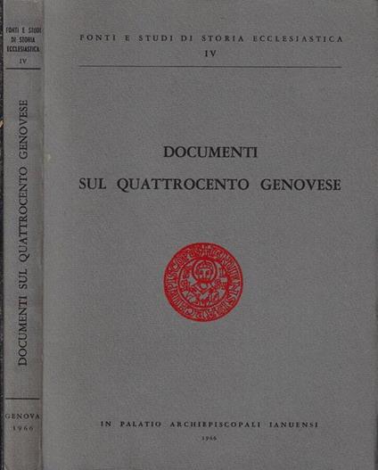 Documenti sul quattrocento genovese - copertina