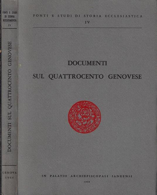 Documenti sul quattrocento genovese - copertina