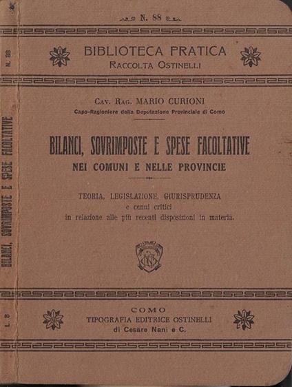 Bilanci, sovrimposte e spese facoltative - copertina