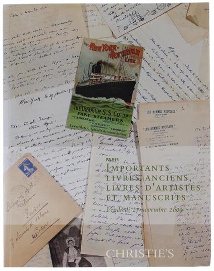 Importants Livres Anciens, Livres D'artistes Et Manuscrits., 27 Novembre 2009 - copertina