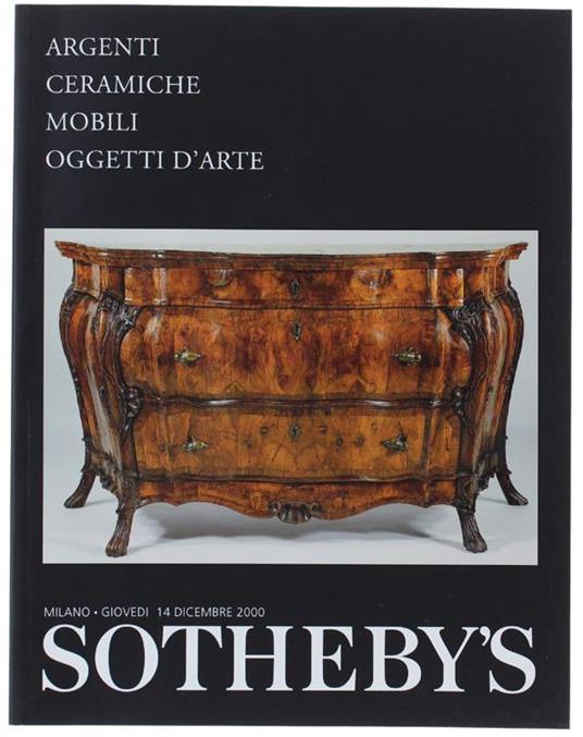 Argenti Ceramiche Mobili Oggetti D'arte, Inclusa Una Importante Collezione Privata di Argenti Italiani. Milano, Giovedì 14 Dicembre 2000 - copertina