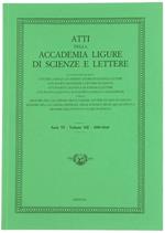 Atti Della Accademia Ligure di Scienze e Lettere. Serie Vi - Volume Xii - 2009-2010
