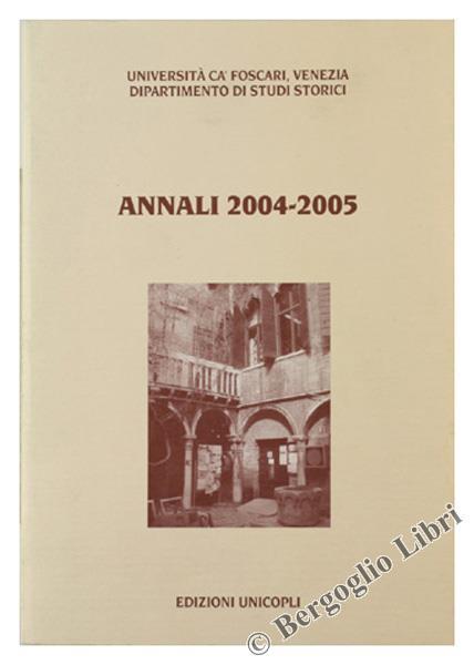 Annali 2004-2005. Studi e Materiali Dalle Tesi di Laurea - copertina