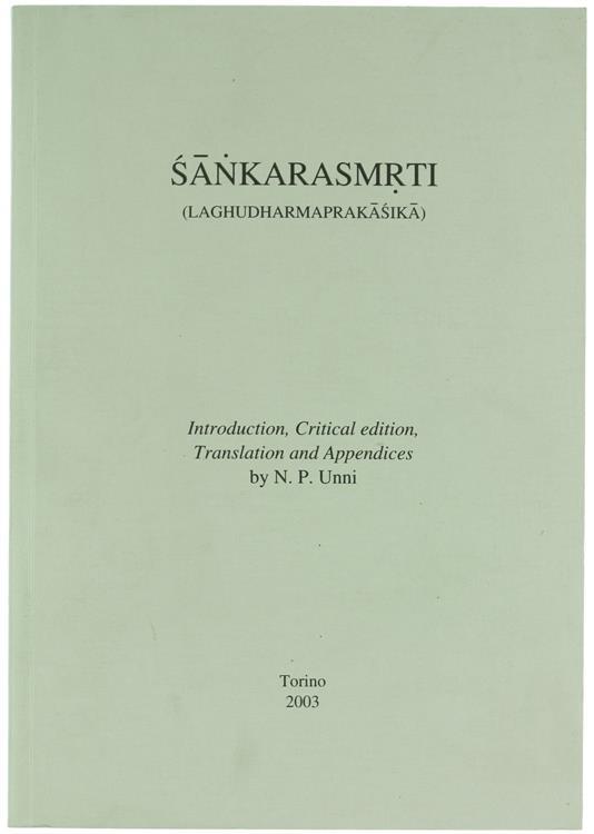 Sankarasmrti (Laghudharmaprakasika) - copertina