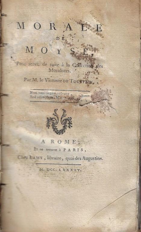 Morale de Moyse - copertina