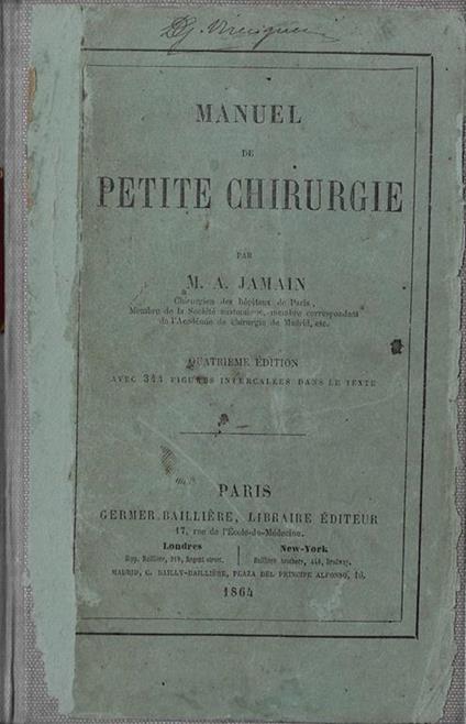 Manuel de petite chirurgie - copertina
