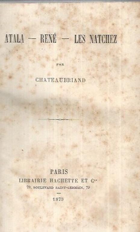Atala - René - Les Natchez - copertina