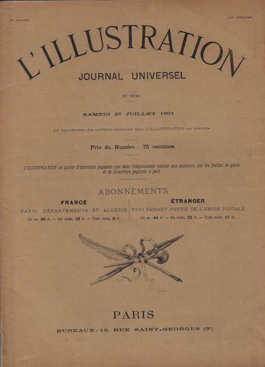 L' Illustration N°3025, 3048, Anno 59°. Journal universel - copertina
