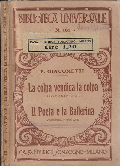 La colpa vendica la colpa – Il poeta e la ballerina - copertina