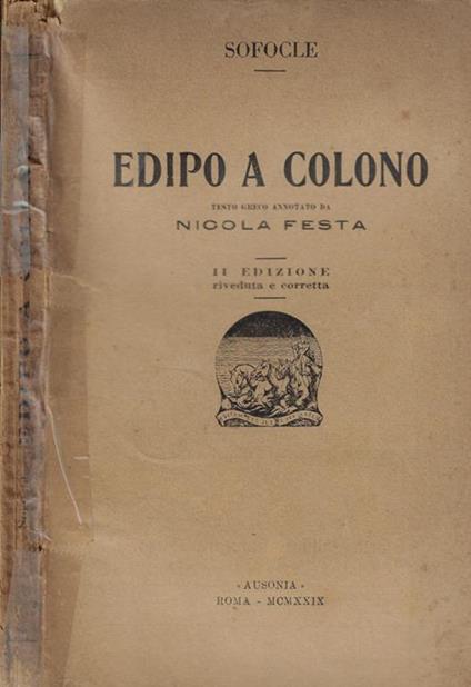 Edipo a Colono - copertina