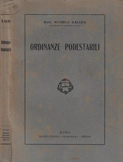 Ordinanze podestarili - copertina