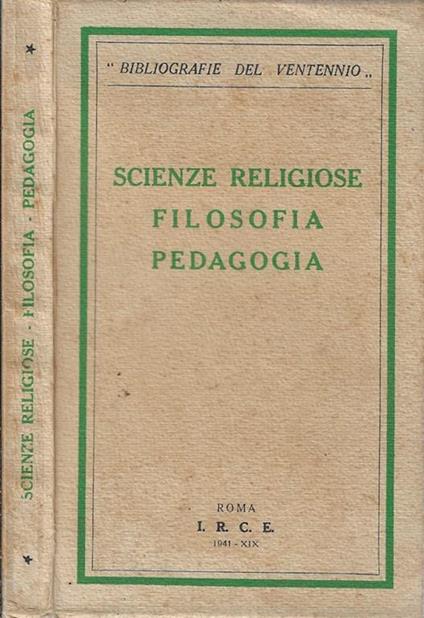 Scienze religiose filosofia pedagogia - copertina
