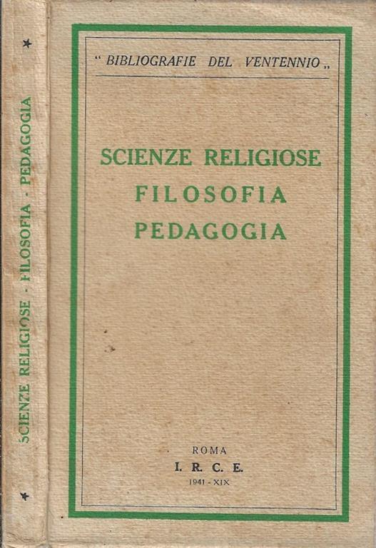 Scienze religiose filosofia pedagogia - copertina