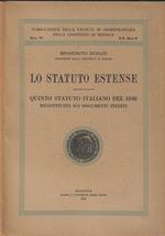 Lo statuto estense. Quinto statuto italiano del 1848 ricostituito sui documenti inediti