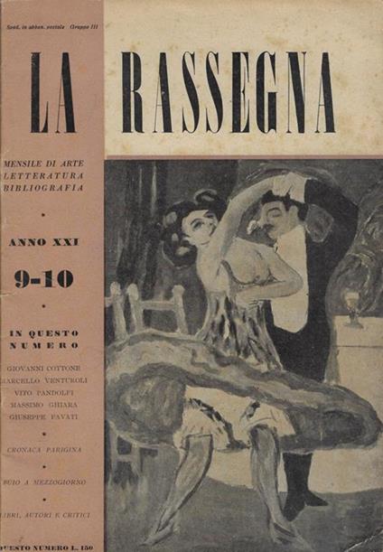 La rassegna n. 9-10 Anno 1952 - copertina