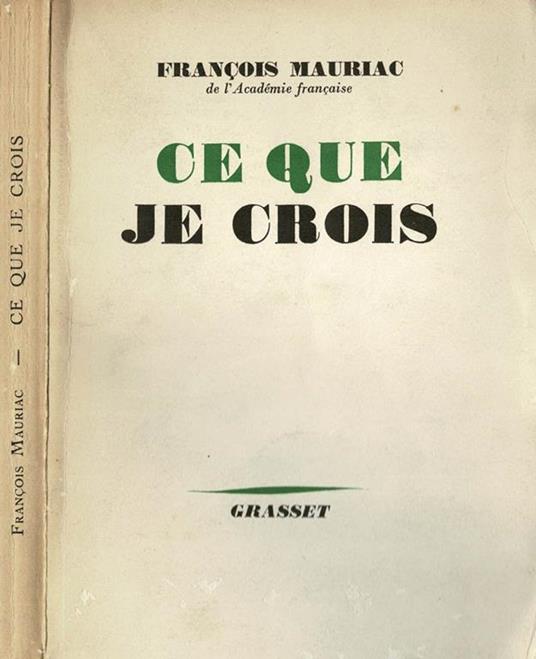 Ce que je crois - copertina