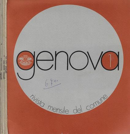 Genova anno 52 N° 1, 2, 3. Rivista mensile del Comune - copertina